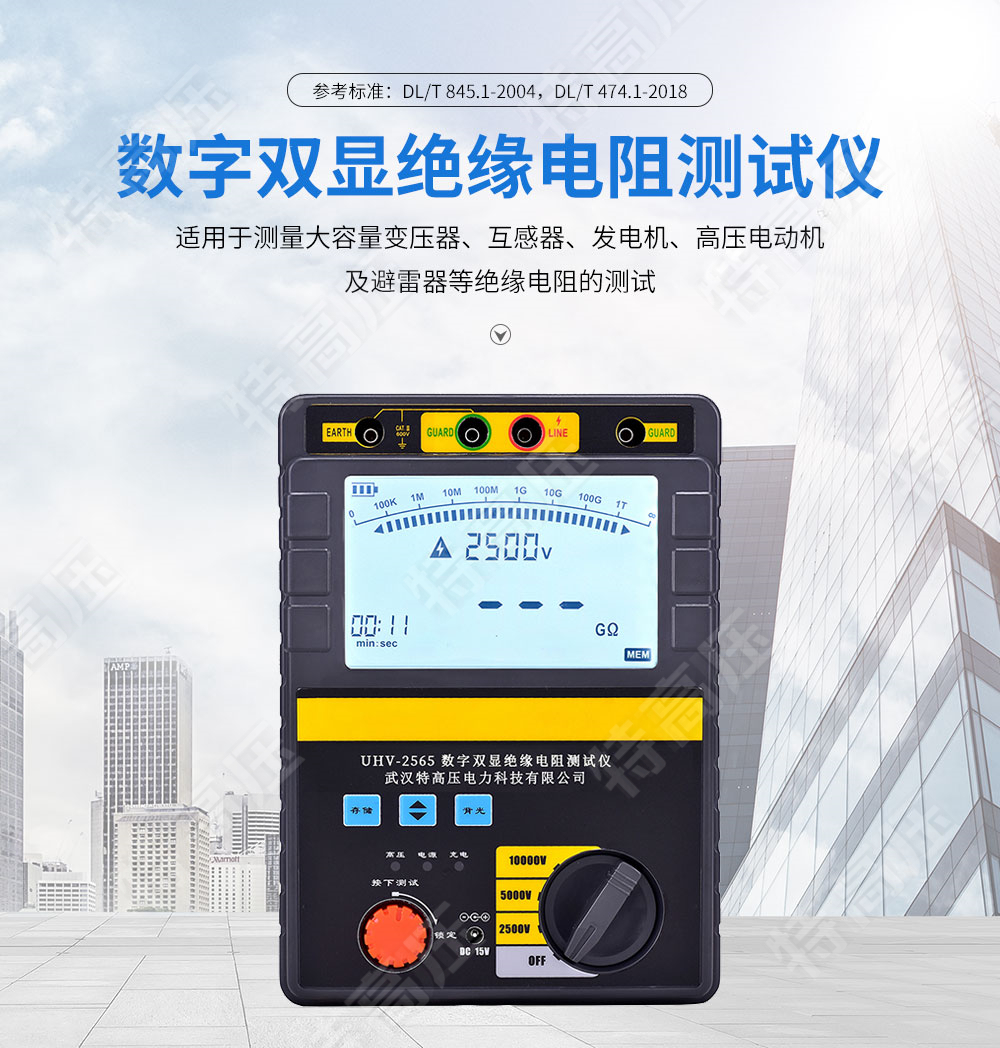 HT2565 数字双显绝缘电阻测试仪(图1) 绝缘电阻检测仪