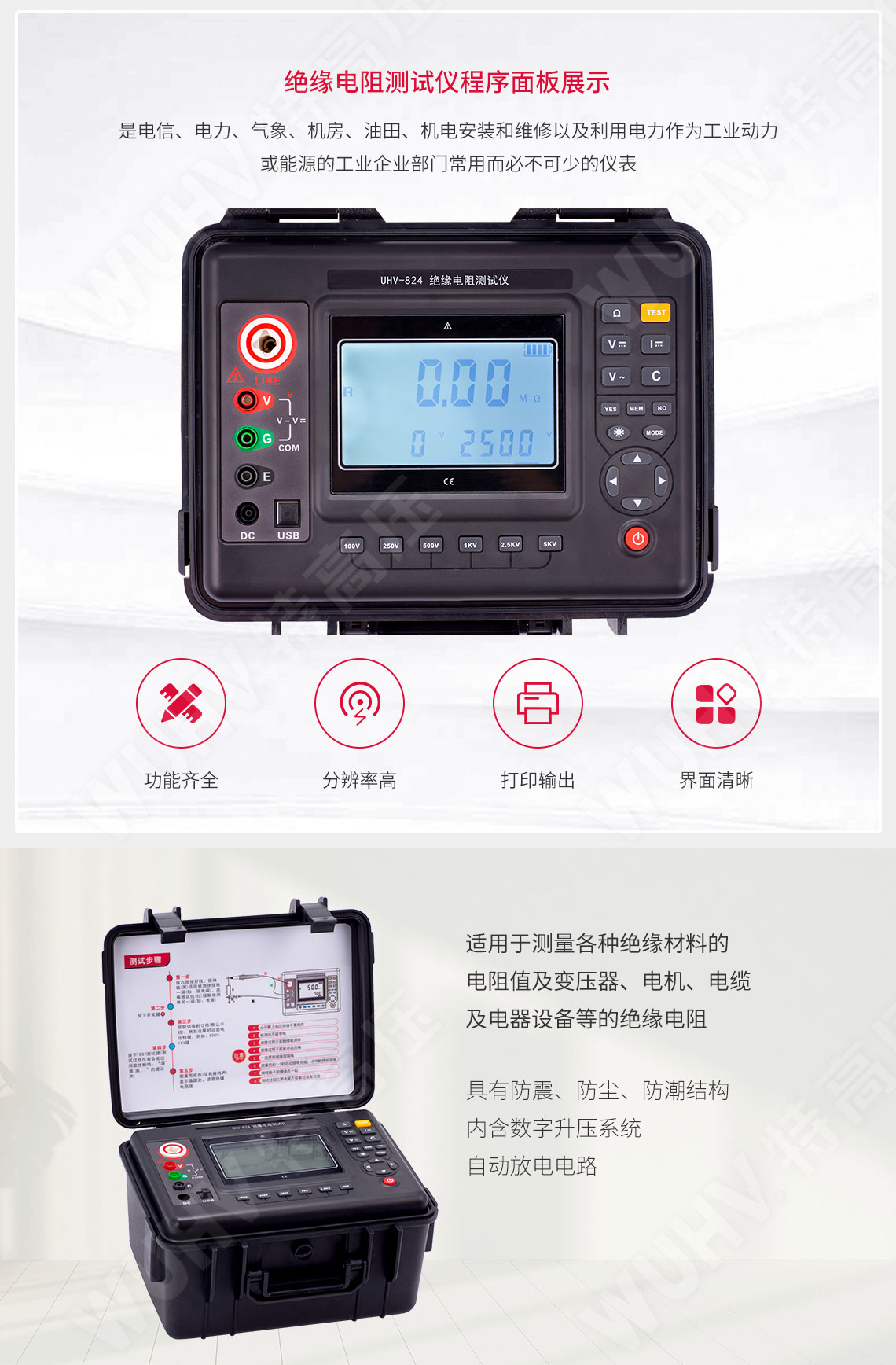HT2550 指针式绝缘电阻测试仪(图3) 绝缘电阻表