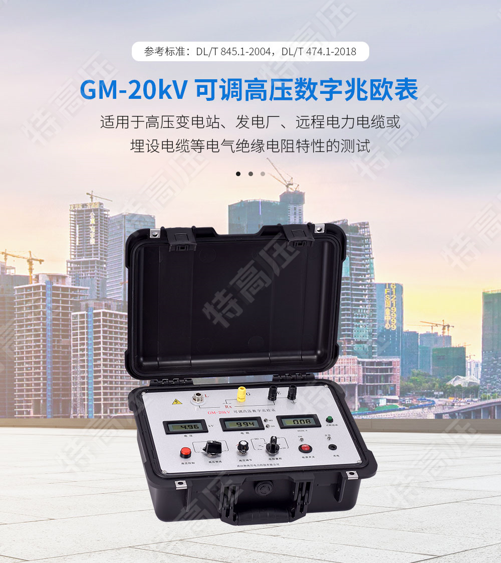 GM-20kV 可调高压数字兆欧表(图1) 绝缘兆欧表