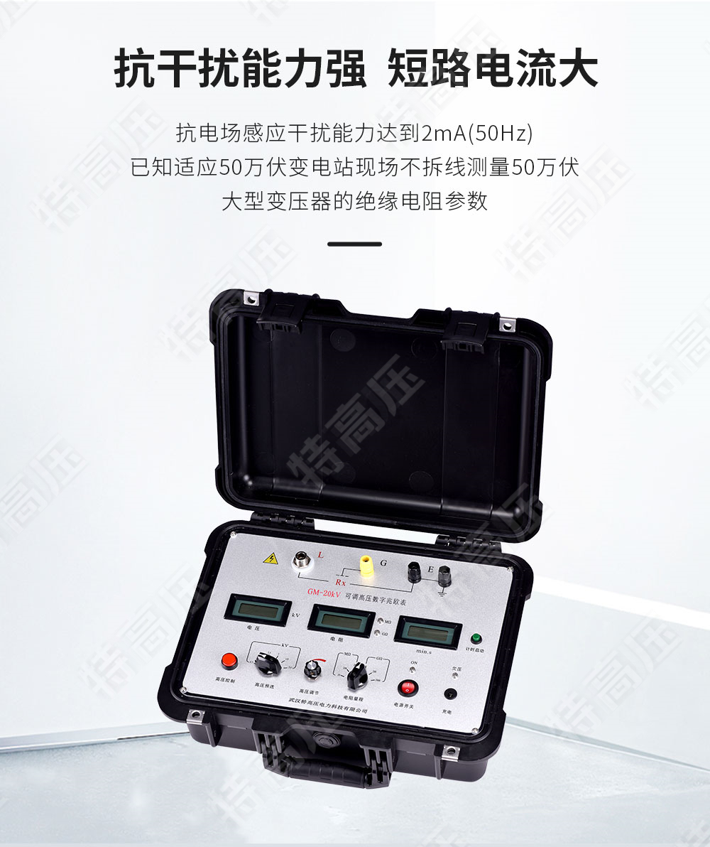 GM-20kV 可调高压数字兆欧表(图2) 绝缘兆欧表
