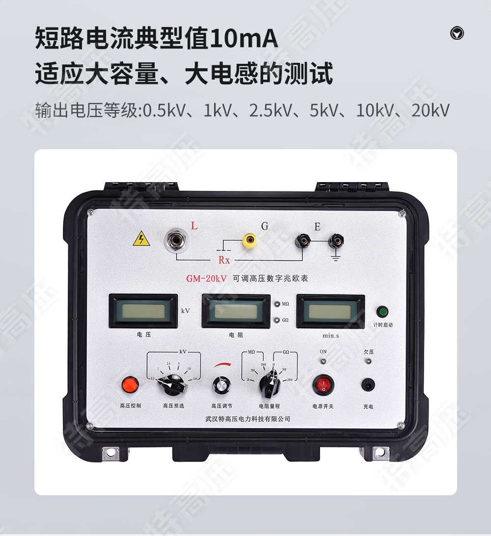 GM-20kV 可调高压数字兆欧表(图3) 绝缘兆欧表