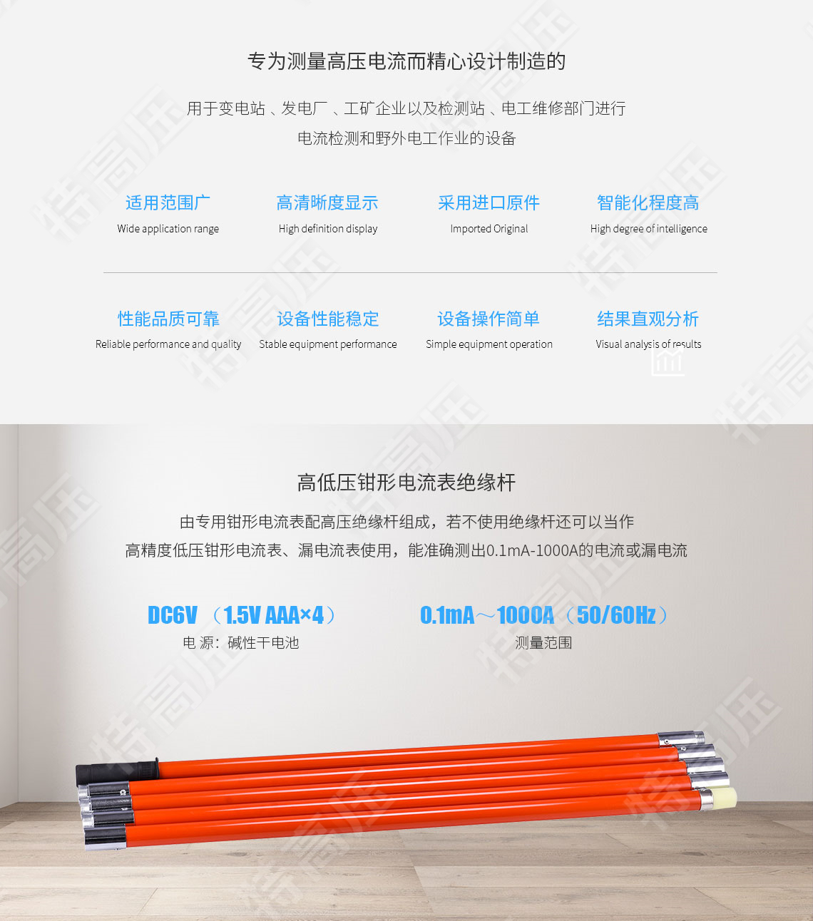HTQB-H 高低压钳形电流表(1000A)(图2) HTQB-H 高低压钳形电流表(1000A)(图2)